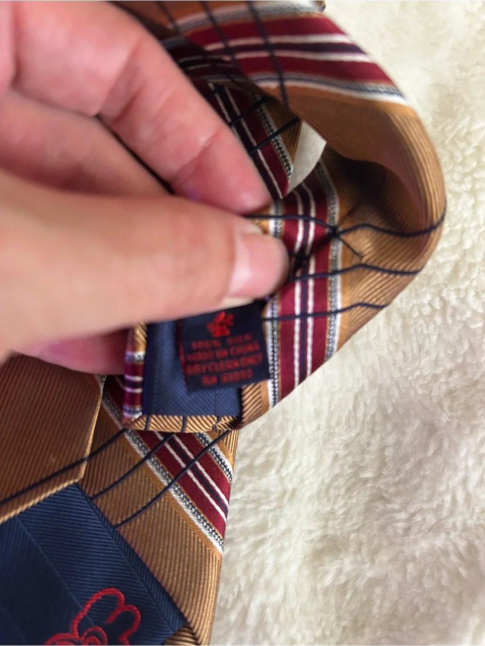 Rooster 1949 Bronze Silk Tie | Classic Prep Stripe Necktie | 3” Width | GUC